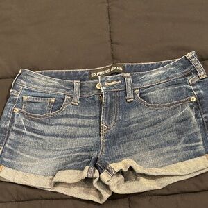 Express Dark Wash Jean Shorts